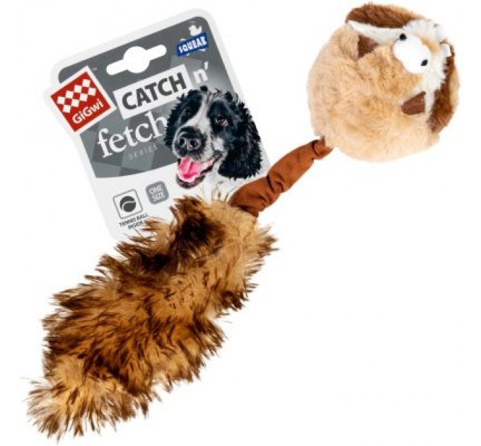 GiGwi Іграшка для собак GiGwi Catch&fetch Барсук із двома пищалками 26 см (75039)