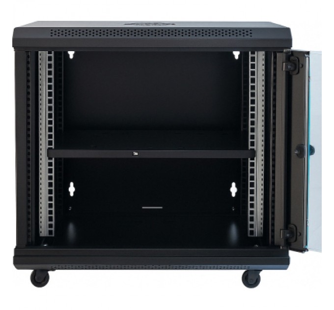 GEAR Шафа настінна GEAR 12U 19" 600x450x650 мм, + полка 19", black (GWMSN-12U-600-450)