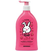 Дитячий шампунь Sanosan Kids гель 2 в 1 з ароматом малини 400 мл (4003583207312)