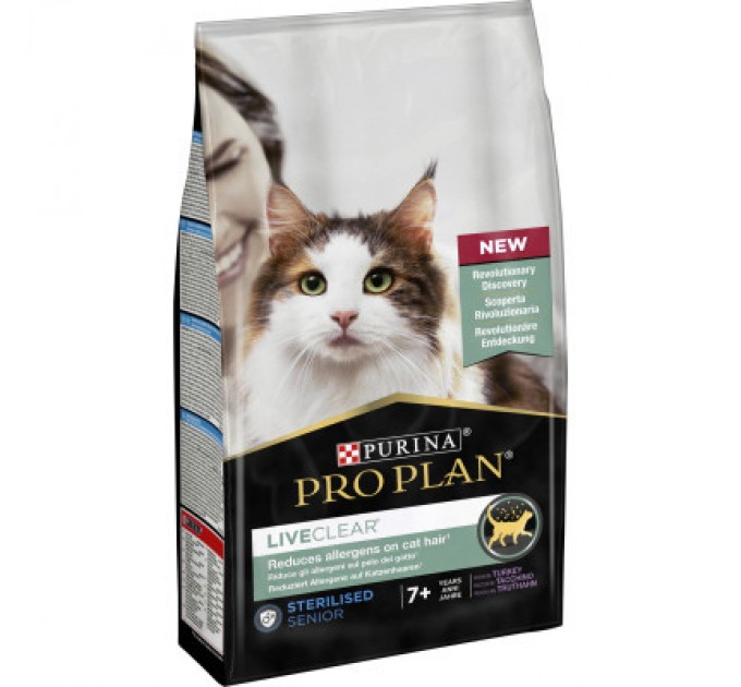 Purina Pro Plan Сухий корм для кішок Purina Pro Plan LiveClear для стерилізованих котів старше 7 років 1.4 кг (7613287232731)