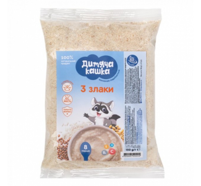 Дитяча кашка Дитяча каша Дитяча кашка 3 злаки 150 г (4820001520224)