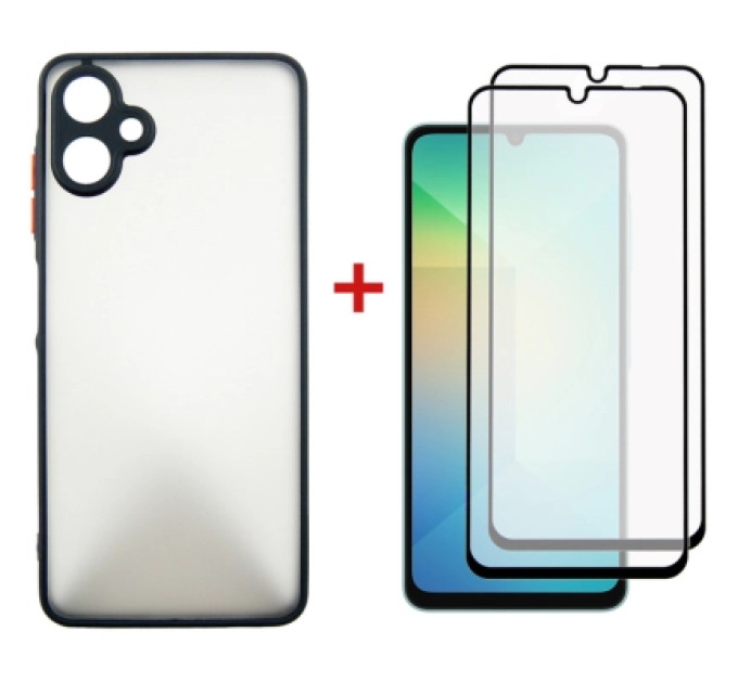 Dengos Чохол до мобільного телефона Dengos Kit Samsung Galaxy A06 Matte + 2 pcs glass (Black) (DG-CTG2P-02)