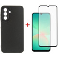 Dengos Чохол до мобільного телефона Dengos Kit Samsung Galaxy A26 Carbon + glass (Black) (DG-KM-137)