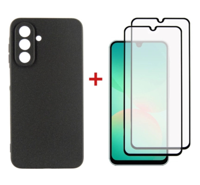 Dengos Чохол до мобільного телефона Dengos Kit Samsung Galaxy A26 Carbon + 2 pcs glass (Black) (DG-CTG2P-08)