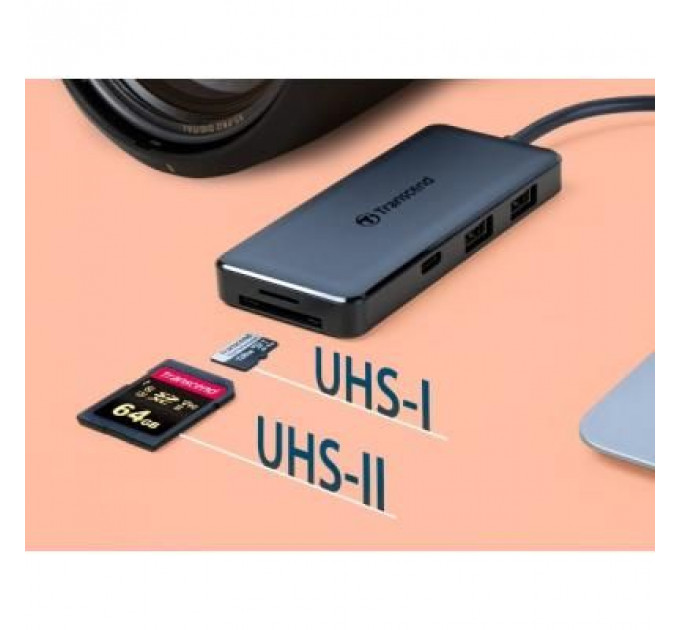 Концентратор Transcend Type-C HUB 6 ports microSD/SD Black (TS-HUB5C)