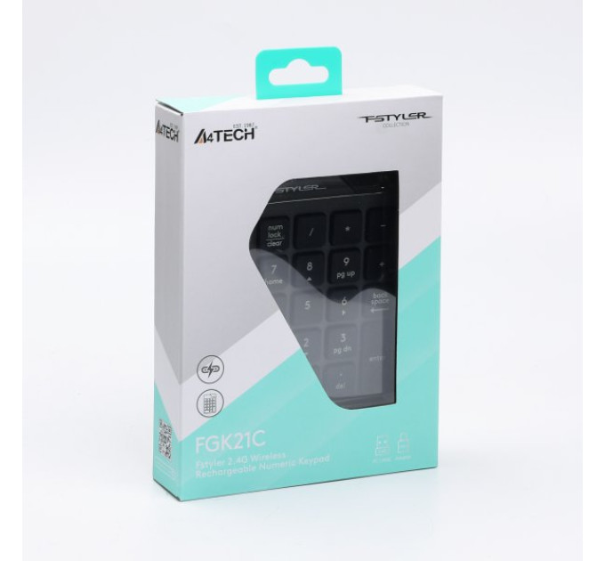 A4Tech Клавіатура цифрова A4Tech Fstyler FGK21C Grey