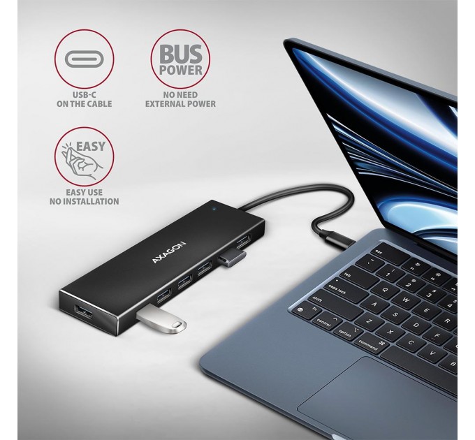 AXAGON Концентратор USB-C 7PORT FLAT 0.3M HUE-F7C AXAGON