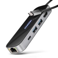 Концентратор USB-C 6IN1 GLASS 0.2M HMC-6GLN AXAGON