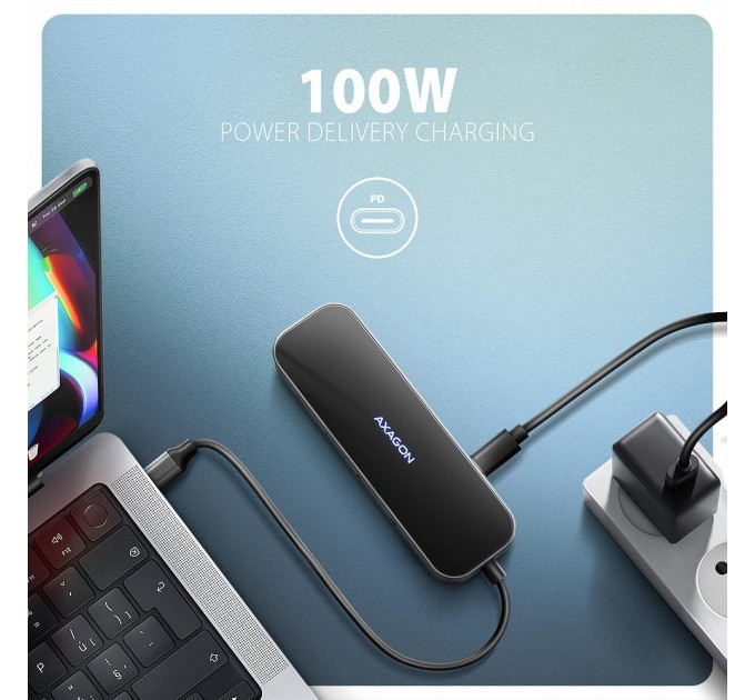AXAGON Концентратор USB-C 6IN1 GLASS 0.2M HMC-6GLN AXAGON