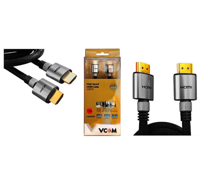 VCOM Кабель VCOM (CG571-1.8), HDMI-HDMI, v1.4, 1.8м, чорний