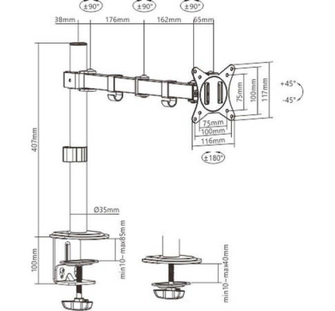 Gembird Кронштейн Gembird MA-D1-01