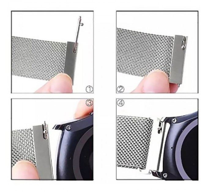 BeCover Ремінець до смарт-годинника BeCover Milanese Style для Samsung Galaxy (20mm)/Watch 5/ Watch 4.../Gear S2 Classic/Gear Sport Black (707671)