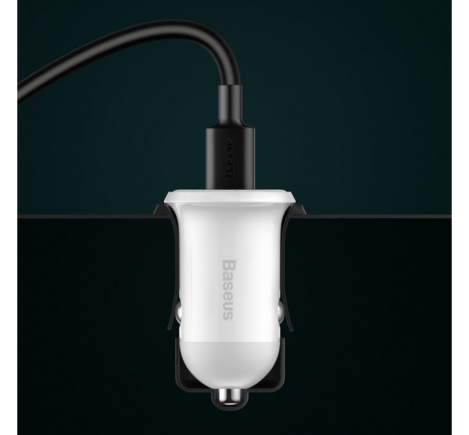 Baseus Автомобільний зарядний пристрій Baseus Grain Pro 4.8A 2USB White (CCALLP-02)