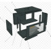 GEAR Шафа настінна GEAR 9U 19" 600x450x500 мм, + полка 19", black (GWMSN-9U-600-450)