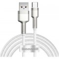 Baseus Дата кабель USB 3.1 AM to USB-C 2.0m 6.0A 66W Cafule Series Metal White Baseus (CAKF000202)