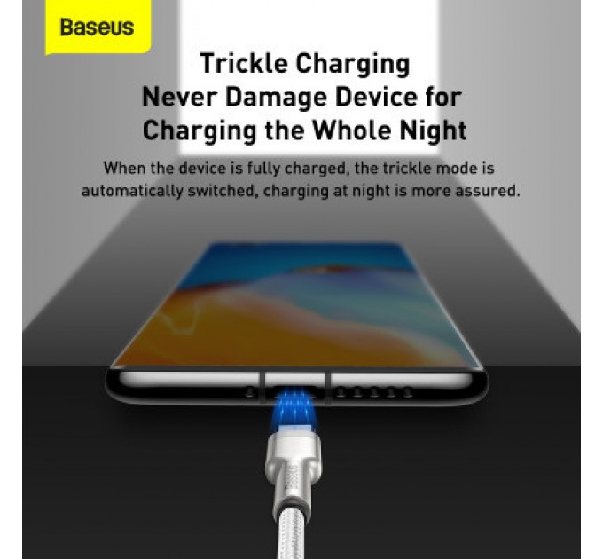 Baseus Дата кабель USB 3.1 AM to USB-C 2.0m 6.0A 66W Cafule Series Metal White Baseus (CAKF000202)