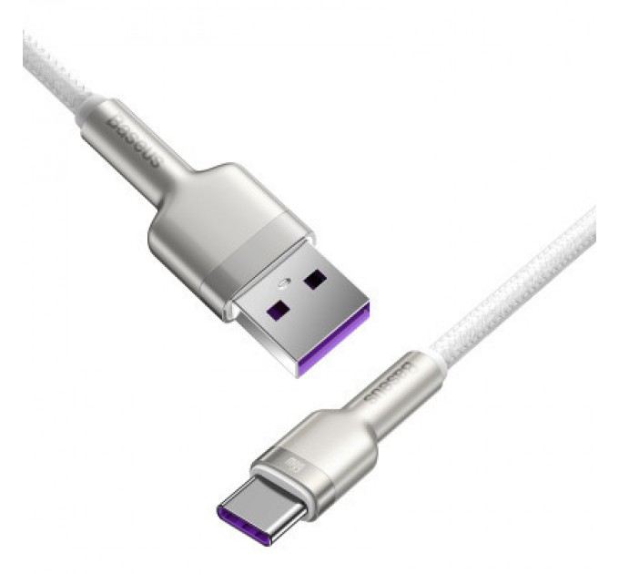 Baseus Дата кабель USB 3.1 AM to USB-C 2.0m 6.0A 66W Cafule Series Metal White Baseus (CAKF000202)