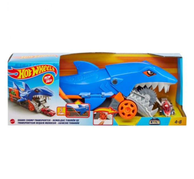 Hot Wheels Ігровий набір Hot Wheels Вантажівка-транспортер "Акуляча паща" (GVG36)