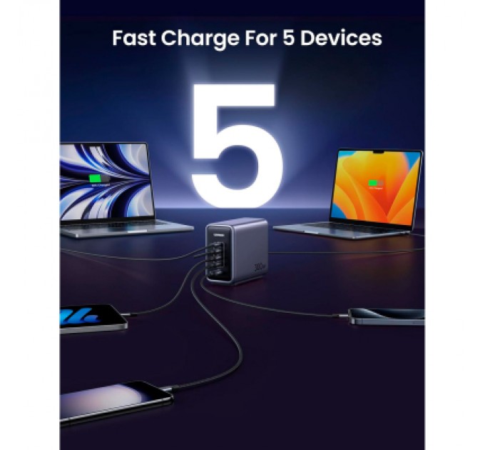 Ugreen Зарядний пристрій Ugreen 5xUSB 300W Nexode (5хUSB-C) CD333 (90903B)