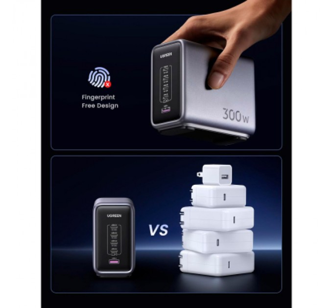 Ugreen Зарядний пристрій Ugreen 5xUSB 300W Nexode (5хUSB-C) CD333 (90903B)