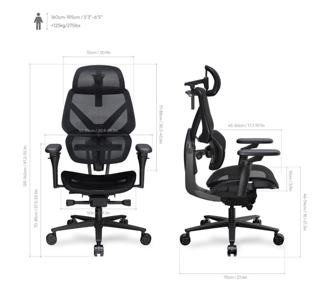 ThunderX3 Крісло для геймерів ThunderX3 Flex Pro Mesh Black (TEGC-3076101.12)