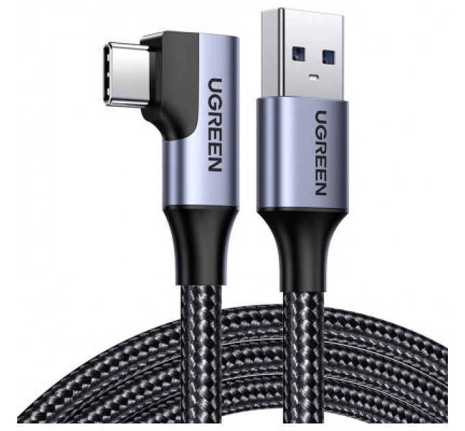 Ugreen Дата кабель USB 3.0 AM to Type-C 1.0m 60W US385 90-degree Black Ugreen (20299)