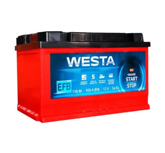 Westa Акумулятор автомобільний Westa 6CT-110 А (0) RED EFB