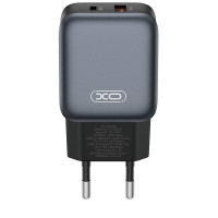 Мережевий зарядний пристрій XO L154 (1USB-С, 1USB, 3А) PD, QC 3.0 Black (L154.black)