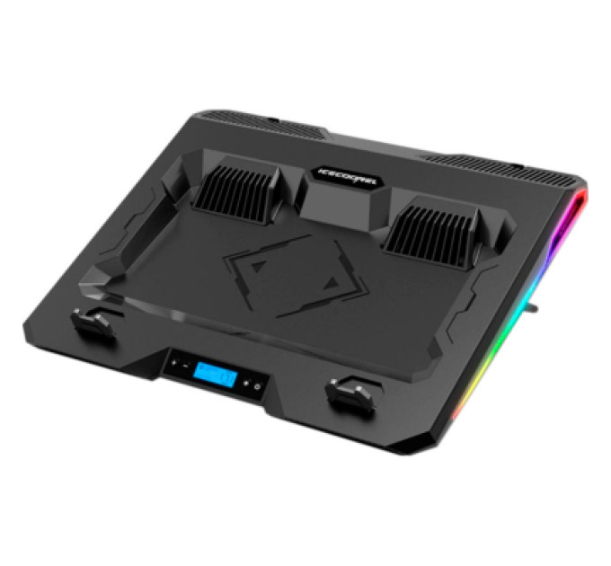 IceCoorel Підставка до ноутбука IceCoorel 10-15.6", 2*60mm 2800 RPM, USB2.0+LCD+speed control., 400x350x45mm (A3)