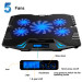 IceCoorel Підставка до ноутбука IceCoorel 10-15", 1*125mm 1400 RPM + 4*70mm 2500 RPM, 2*USB, 365x297x30mm, Blue (K5Bl)