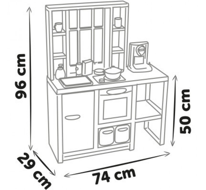 Smoby Ігровий набір Smoby Інтерактивна кухня Лофт із кавоваркою, аксесуарами та звуковим ефектом (312600)