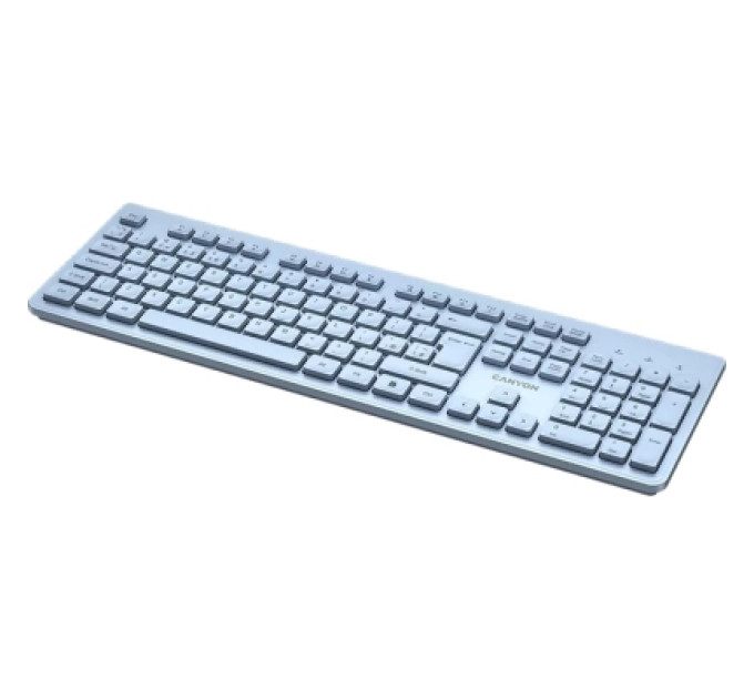 Canyon Клавіатура Canyon HKB-W01 Silent Wireless UA Blue (CNS-HKBW01BL)