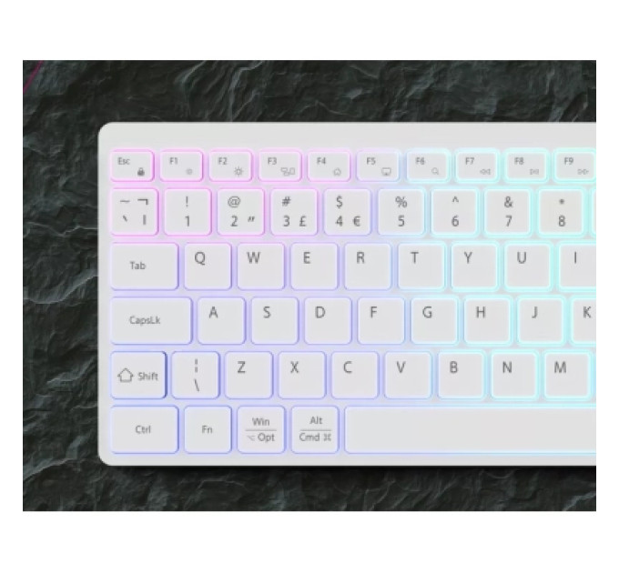 Canyon Клавіатура Canyon HKB-W11 Slim Dual Mode Wireless/Bluetooth RGB UA White (CNS-HBTK11W)