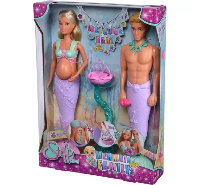 Simba Лялька Simba набір Штеффі-вагітна та Кевін Сім''я русалок з малюком, аксесуари (5733524)