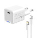 ColorWay Мережевий зарядний пристрій ColorWay GaN Mini 20W PD Port PPS USB-C White (CW-CHS059PD-WT) + кабель Lightning