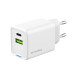 ColorWay Мережевий зарядний пристрій ColorWay GaN Mini 45W PD Port PPS USB (Type-C PD + USB QC4.0) White (CW-CHS060PD-WT)