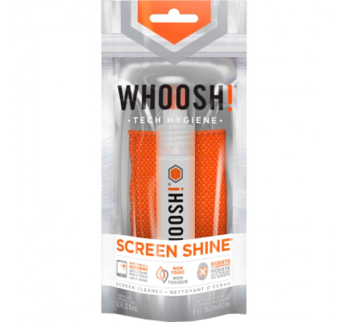 Whoosh! Спрей для очищення Whoosh! Screen Shine POCKET 8ml, microfiber 14x14cm (1FG08ENFR)