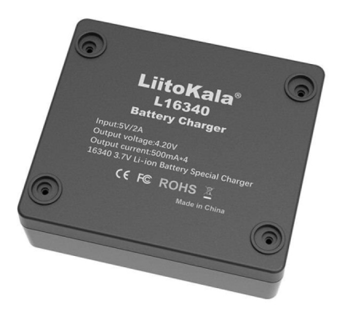 Liitokala Зарядний пристрій для акумуляторів Liitokala 4 Slots, Li-ion, 16340, CR123A (Lii-L16340)