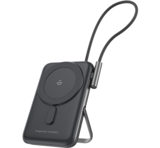 Choetech Батарея універсальна Choetech Magnetic Wireless 10000mAh 20W, PD, Qi-15W, USB-C In/Out, build-in cabel, Black (B735-CCBK)
