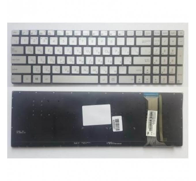 Клавіатура ноутбука ASUS N551/N552/N751/R555/G551/GL551/G552V/GL752VW серебр/подсв (A46141)