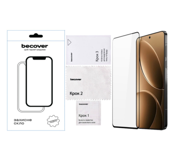BeCover Скло захисне BeCover Poco F7 Pro Black (713416)