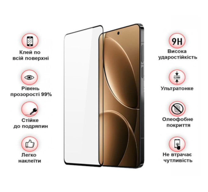 BeCover Скло захисне BeCover Poco F7 Pro Black (713416)