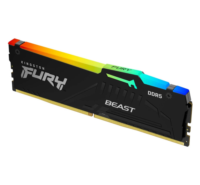 Kingston Модуль пам`яті DDR5 32GB/5600 Kingston Fury Beast RGB Black (KF556C36BBE2A-32)