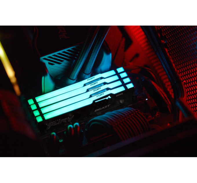 Kingston Модуль пам`яті DDR5 32GB/5600 Kingston Fury Beast RGB Black (KF556C36BBE2A-32)