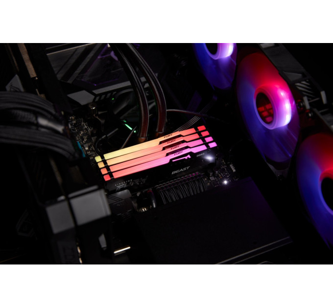 Kingston Модуль пам`яті DDR5 32GB/5600 Kingston Fury Beast RGB Black (KF556C36BBE2A-32)