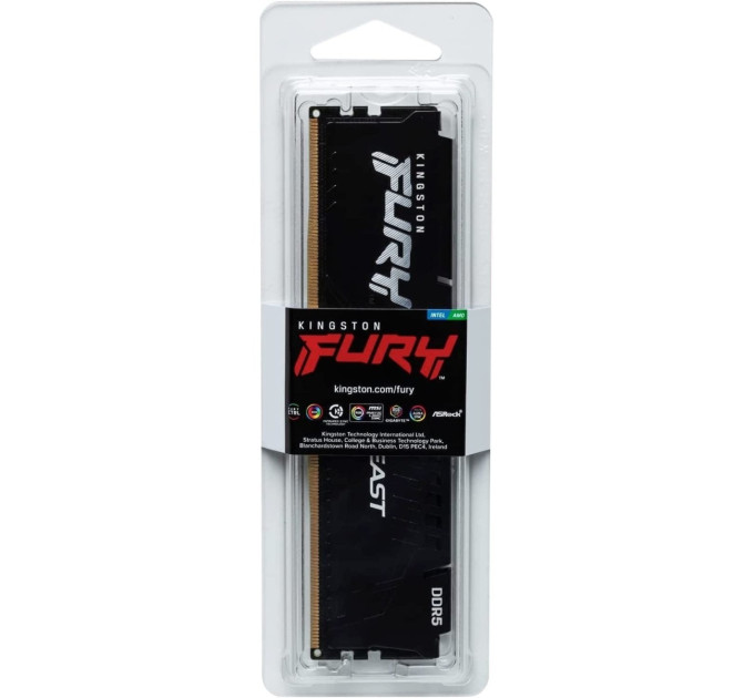 Kingston Модуль пам`ятi DDR5 32GB/6000 Kingston Fury Beast Black (KF560C36BBE2-32)