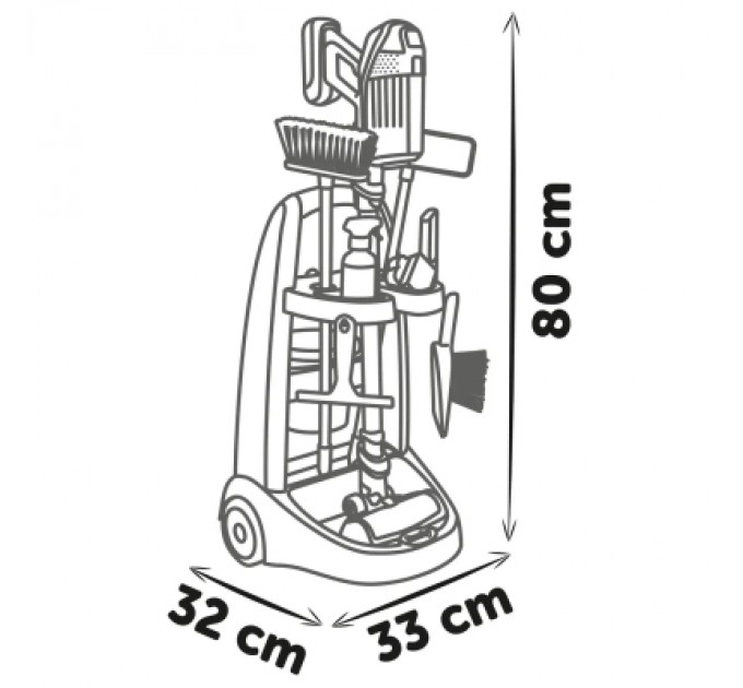 Smoby Ігровий набір Smoby Вiзок для прибирания Ровента з ручним пилососом та аксесуарами (7600330326)