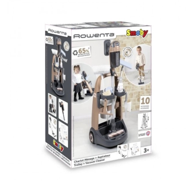 Smoby Ігровий набір Smoby Вiзок для прибирания Ровента з ручним пилососом та аксесуарами (7600330326)