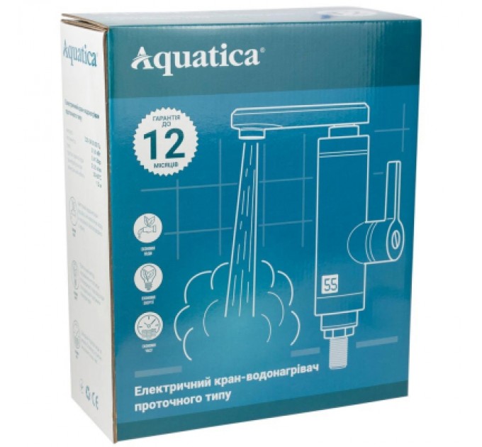 AQUATICA Проточний водонагрівач AQUATICA LZ 3.0кВт 0.4-5бар для ванн (9795203)