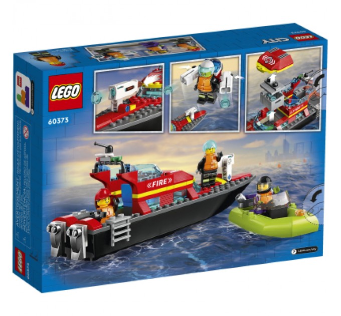 LEGO Конструктор LEGO City Човен пожежної бригади 144 деталі (60373)